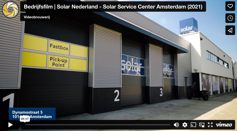 Bedrijfsfilm bedrijfsvideo Solar Amsterdam service center