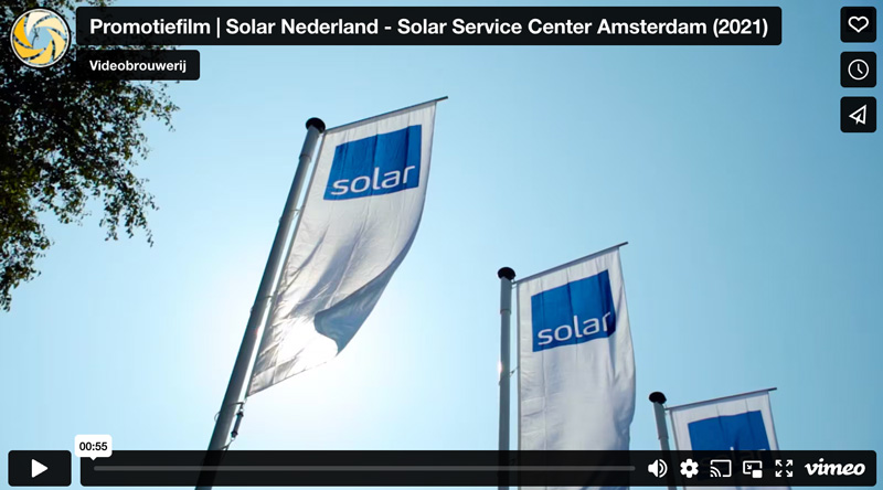 Promotiefilm promotievideo Solar service center Amsterdam