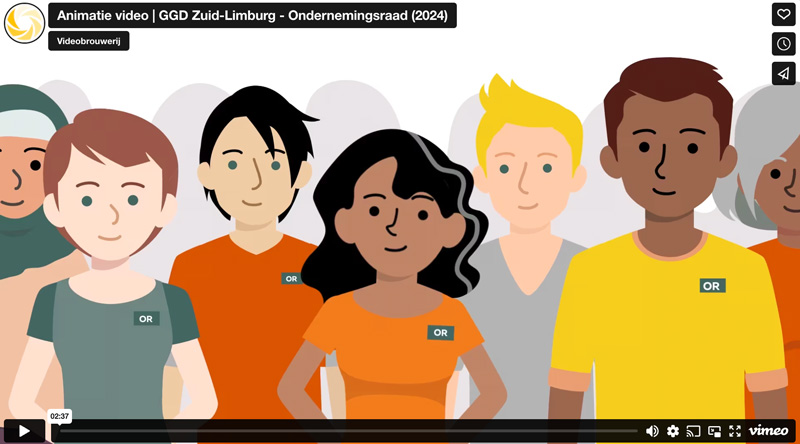 Animatie video GGD zuid limburg ondernemingsraad